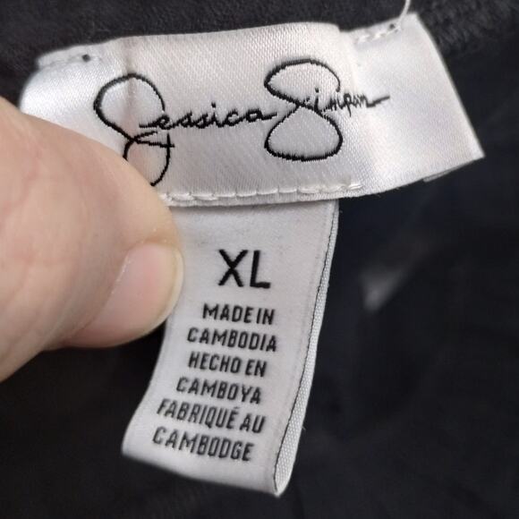 Jessica Simpson NWT Size XL Black Cropped Gauze Pull-On Elastic Waist Pants - Picture 5 of 8